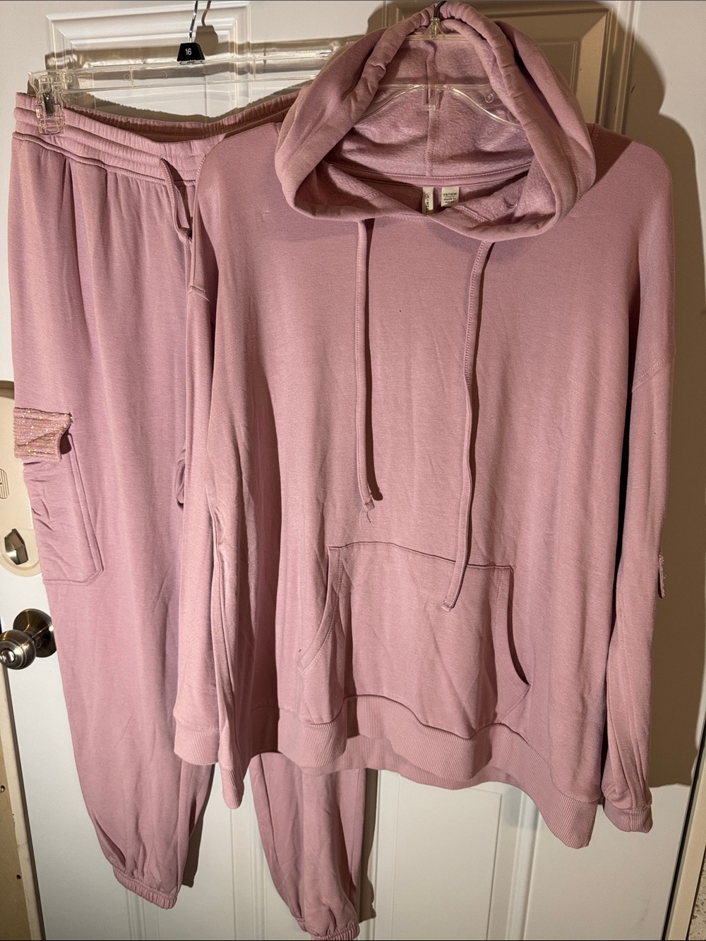 Women's Dusty Pink Hoodie & Jogger Set - Cozy Lounge Fit